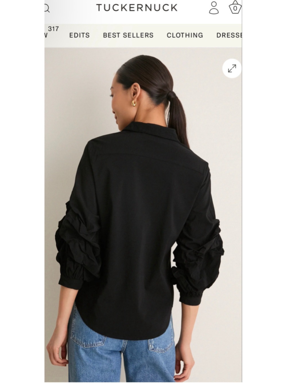 Tuckernuck Pomander Place Alessia Black Top L Quiet Luxury Classic - Picture 4 of 8